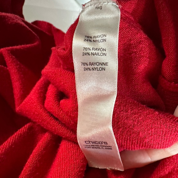 Chico's Vibrant Red Crewneck Sweater - Picture 6 of 7